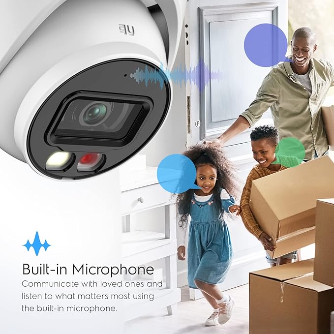 Amcrest 2-Pack AI Turret IP PoE Camera w/ 49ft Nightvision, Security IP Camera Outdoor, Built-in Microphone, Human & Vehicle Detection, Active Deterrent,129° FOV, 5MP@20fps 2PACK-IP5M-T1277EW-AI