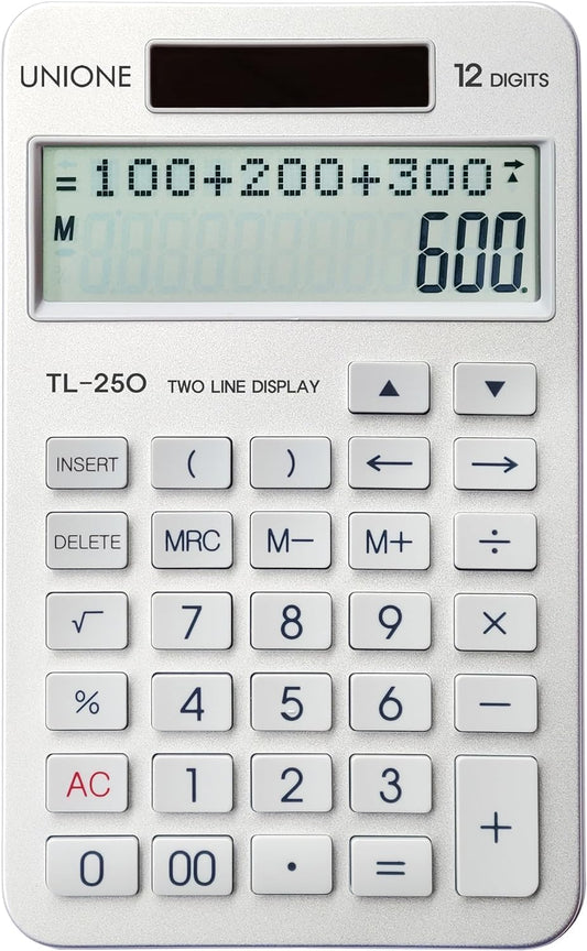New, Two Line Display, Desktop Calculator. History Function- 30 Memories, Calculator with Large LCD for Home & Office Use, 4.5Ã7 inch (Silver)