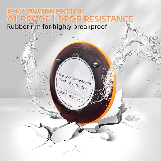 Restaurant Pager System 20 Coaster Pagers and Beepers, Restaurant Beepers Buzzers System with Vibration Flashing Buzzer Queue Wireless Calling System for Food Truck Church Nursery Coffee Shop Bar