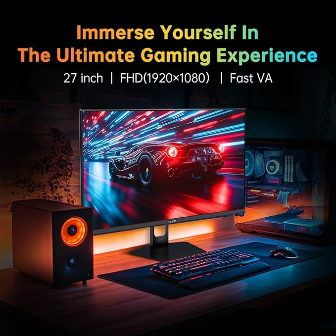 KTC 27 Inch 280Hz Gaming Monitor, FHD 1080P 240Hz PC Computer Monitor, Fast VA Panel, 1ms GTG, FreeSync G-Sync Compatible, HDR Support, 126% sRGB, HDMI and Displayport Inputs, H27E22P