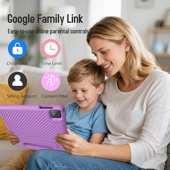 Kids Tablet, 11 inch Android 15 Tablet for Kids, 20GB RAM 128GB ROM Octa-Core 8000mAh Battery Childs Tablets with Shockproof Case, Bluetooth, WiFi, Parental Control, Dual Camera, GPS