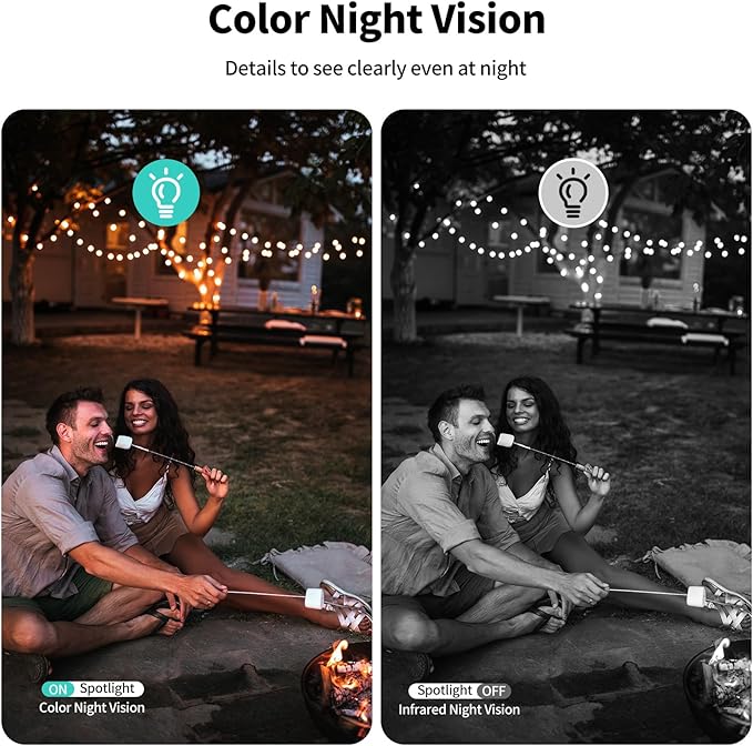 2K FHD WiFi Wireless Cameras Solar Powered,Security Cameras Wireless Outdoor,Outside Camera for Home Security,AI Motion Detection,Color Night Vision,Spotlight,Siren Alarm,SD/Cloud Storage,2 Pack