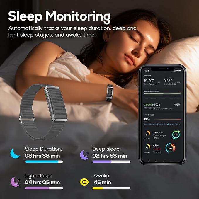 Activity & Fitness Trackers,All-Day Automatic Continuous Monitoring of Health Data SpO2/ Heart Rate/Blood Pressure/Sleep Stress/IP68, Fitness Tracker for120 Sport Modes,Smart Bracelet Free App