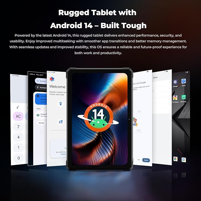 HOTWAV R9 Plus Rugged Tablet, 11 Inch 2K FHD+ Waterproof Tablets 24GB + 512GB/TF 2TB Android 14 Tablet, 20080mAh Battery, 64MP+16MP, Octa-Core, Dual SIM 4G/WLAN 5/IP68&IP69K/Face ID/GPS/OTG/Gemin AI