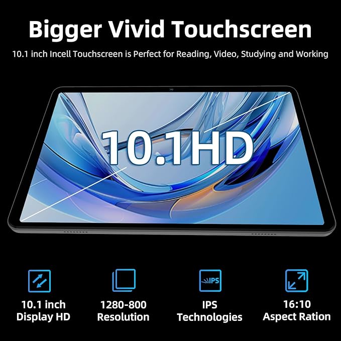 Tablet 10 inch, Android 16 Tablet, Octa-Core Processor, 24GB RAM 64GB ROM 2TB Expand, 1280x800 HD Touchscreen, GPS, WiFi 5, Dual Camera, BT5.0, 6000mAh, Widevine L1