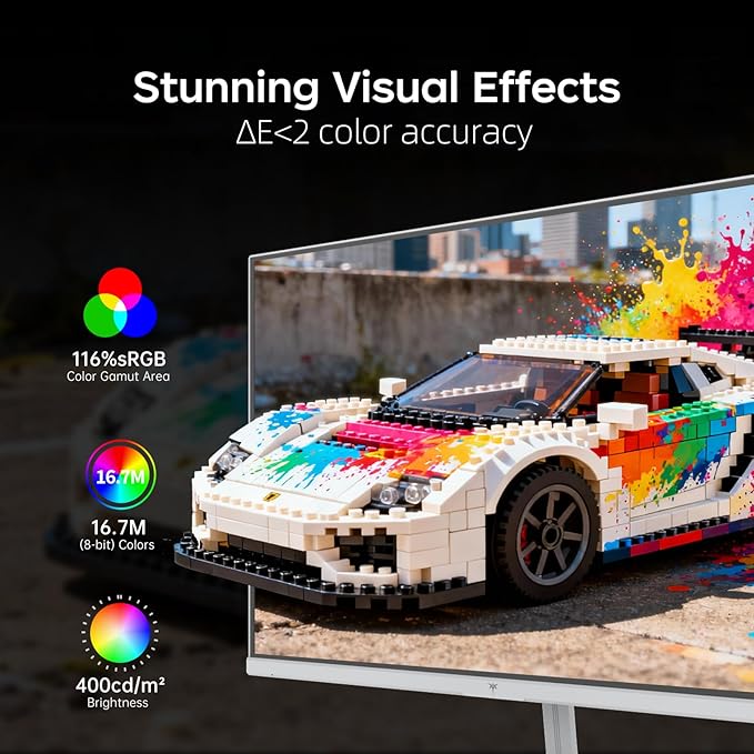 KTC 24 Inch 240Hz Gaming Monitor, FHD 1080p PC Computer Monitor with Fast IPS Panel, 1ms Adaptive Sync, HDR400, 116% sRGB, HDMI/DP/USB2.0 Port, Tilt Adjustment, VESA, Eye Care, White, H24F7