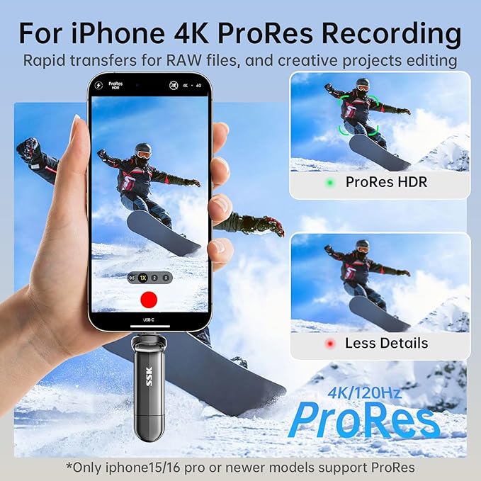 SSK USB Flash Drive 512GB SSD External, TLC NAND Solid State Drive Dual USBC & USBA Ports, Up to 1000MB/s High-Speed Portable 1TB USB Thumb Drive Stick for iPhone 15/16/17 Pro, Mac, Android, PC Backup