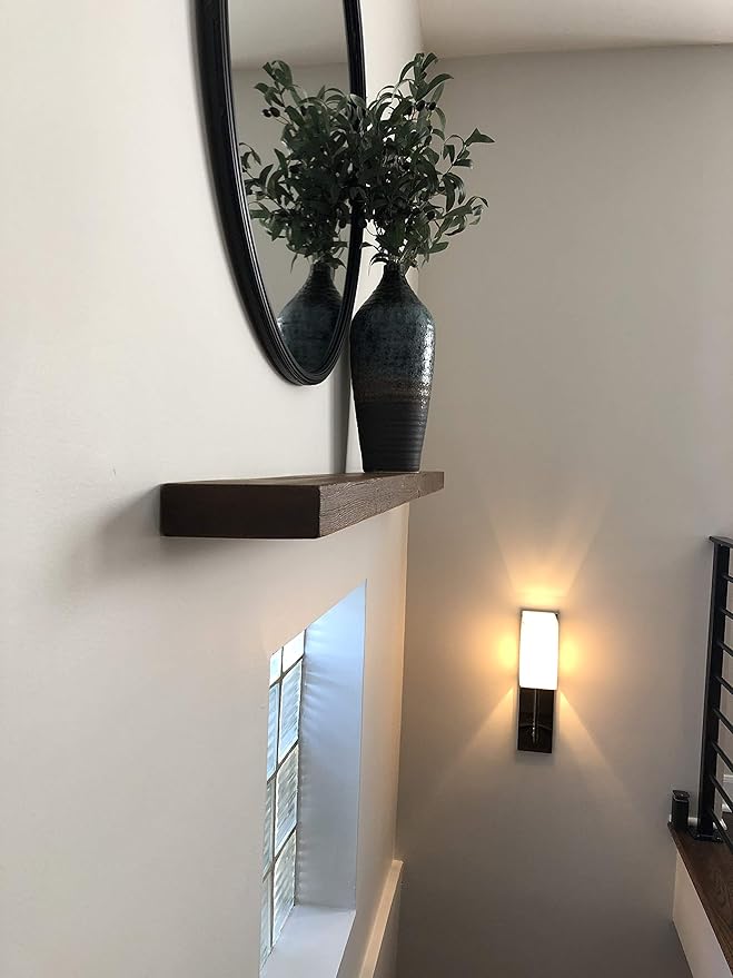 joelsantiques 36 Inch Wooden Floating Shelves for Wall - 36x8x2 in - Made of Natural Wood - Heavy Duty Rustic Wall Shelves - Made in USA - Perfect for Living Room, Kitchen - Mocha