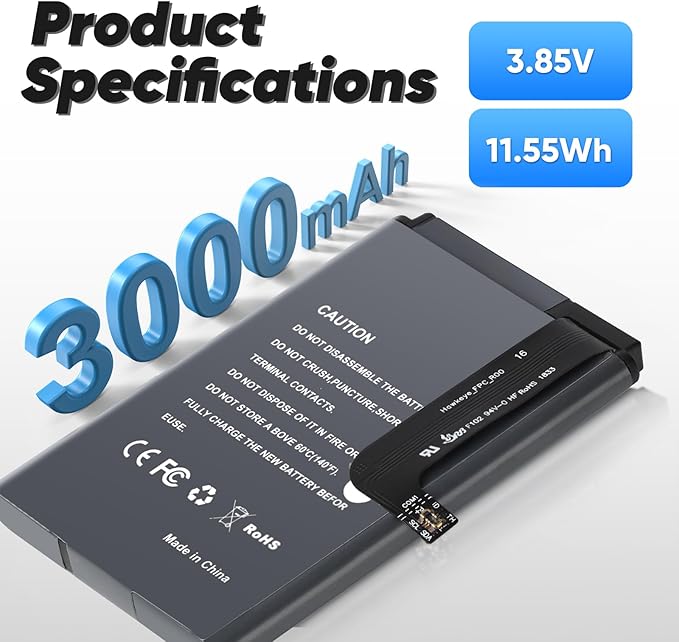 E EGOWAY 3000mAh Scanner Battery Pack (BT-000334/BT-000334-01) - Compatible with Zebra TC20 and TC25 Scanner