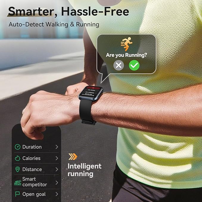 Smart Watches for Women Men, 1.85" Screen Smartwatch Compatible iPhone Android Phone Answer/Make Call, 24/7 SpO2 Sleep Heart Rate Monitor,3ATM Waterproof, Fitness Traker 120+Sport ( 2 Bands Included)