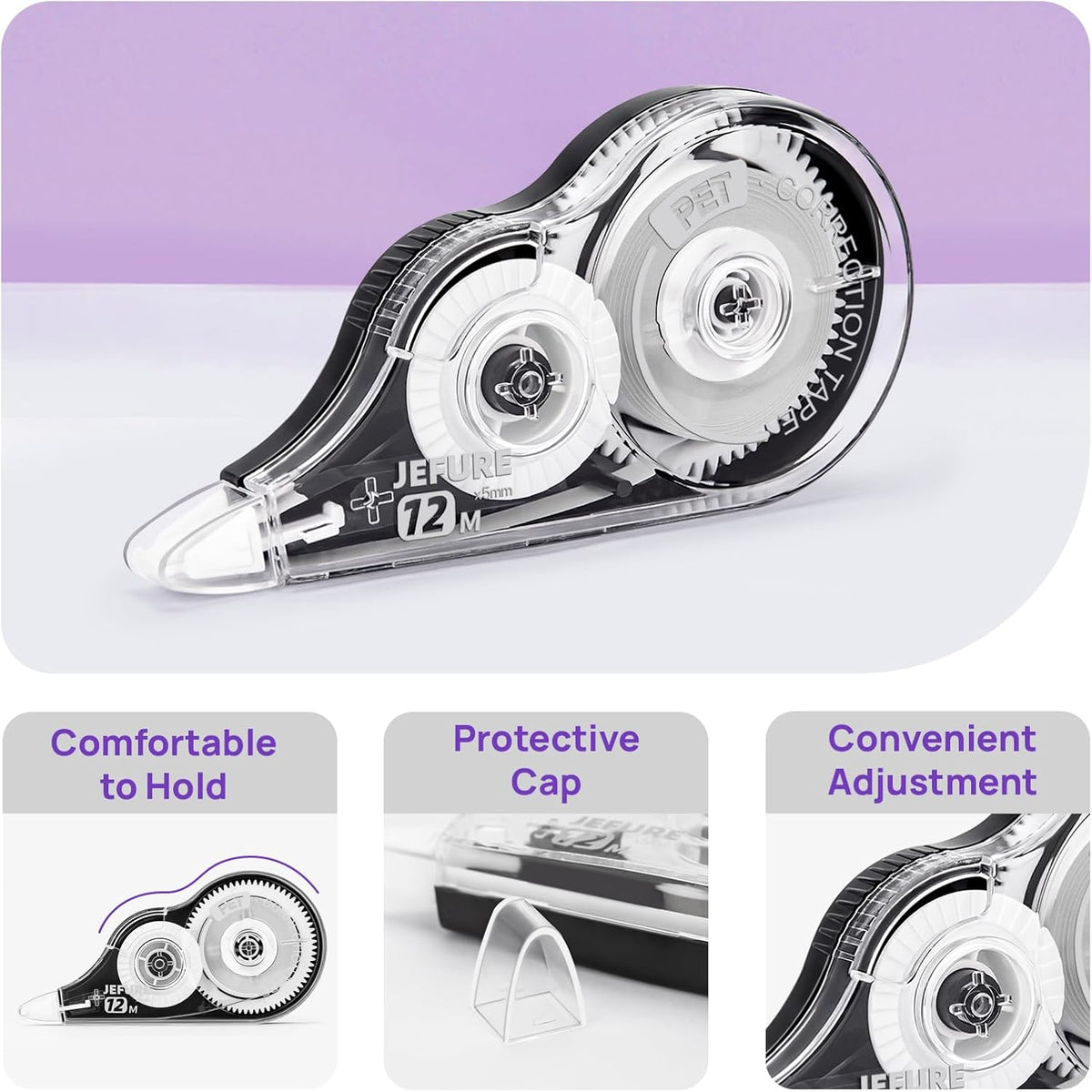 30 Pcs Correction Tape, 39.37 Ft White Wrong Out Tear-Resistant Bulk, Instant Corrections Easy to Use Applicator for School, Office, Note Taking, Journal (Tape Width 0.2 in，Clear)