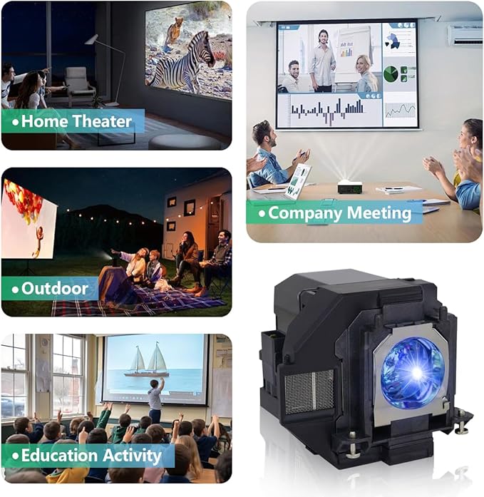 EP97 Replacement Projector Lamp Bulb Compatible with EPSON V13H010L97 VS260 Powerlite Home Cinema 2200/2250/U50 880 EB-U50 EX3280 EX5280 EX9230 EB-FH52 EB-FH06 EB-W51 EB-W50 EB-X50 Projectors