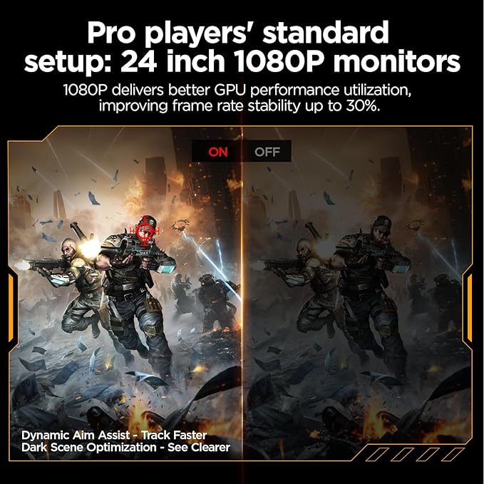 KOORUI 24" Gaming Monitor, 200Hz 1ms Fast IPS, FHD HDR400 Display, 90% DCI-P3 Color Gamut, Adaptive Sync, Ultra Slim Frame, VESA Mountable, HDMI 2.0, DP 1.4, G2411P