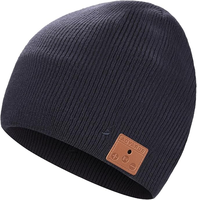 Bluetooth Beanie, Bluetooth 5.2 Wool Hat HD Stereo,30 Hours Play time,Built-in Microphone, Men's/Women's Christmas Electronic Gift (Blue)