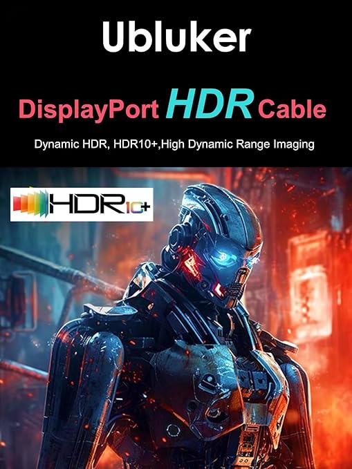 10K 8K DisplayPort 2.1 Cable 54Gbps 6.6 FT, Certified DP to DP Cord 4K 240Hz 165Hz 144Hz 120Hz 10K 8K 120Hz Nylon Braided UHBR HDCP2.3 FreeSync G-Sync RTX5090 Gaming Monitor PC Projector