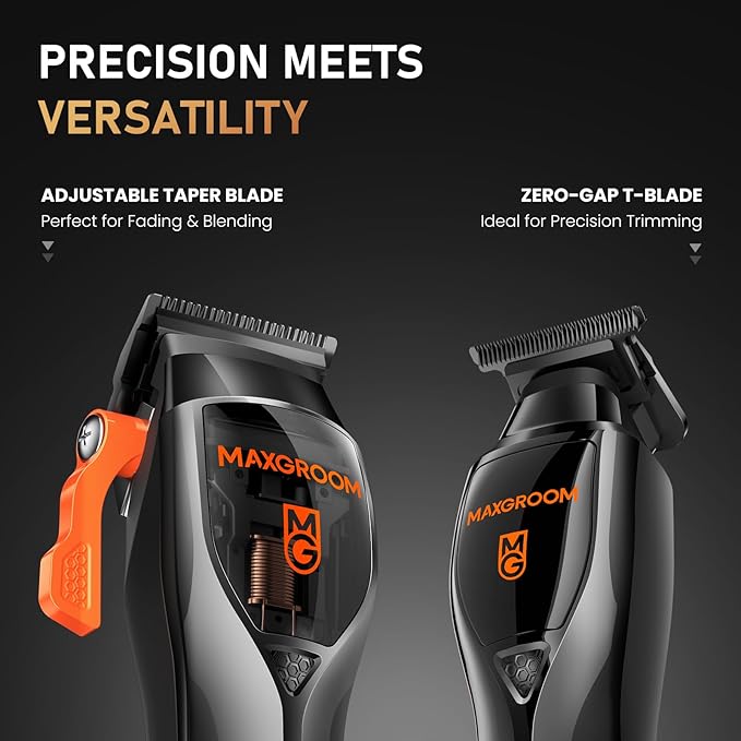 Professional Hair Clippers for Men, 9000 RPM Magnetic Motor, DLC Blades Cordless Hair Cutting Clippers, Beard Trimmer, Haircut Kit, Perfect for Barber Fades, Gifts for Men