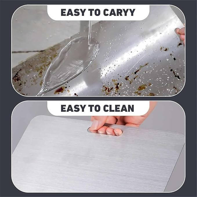 Titanium Cutting Board - 2025 New Upgrade 100% Pure Titanium Cutting Boards for Kitchen Double Sided Non Toxic Titanware Cutting Board,Hygiene Durable Dishwasher Safe Chopping Board (12"L x 9"W)