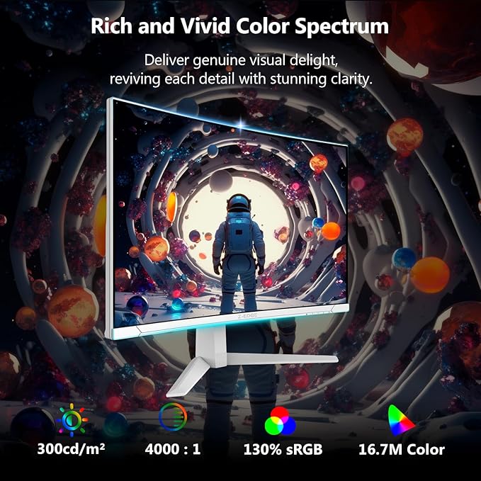 Z-Edge 27 inch Curved Gaming Monitor, FHD 1080P 300Hz Curved Monitor 1500R Computer Monitor, MPRT 1ms Monitor, 16.7M Colors, UG27S 2X DP 1.4 Ports and 2X HDMI 2.0 Ports (White