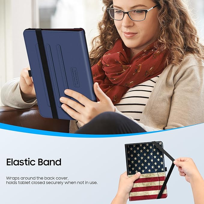 Fintie Case for Samsung Galaxy Tab A9 Plus/A9+ 5G 11 Inch 2023 Model (SM-X210/X216/X218), Multi-Angle Viewing Smart Stand Back Cover with Pocket Auto Wake/Sleep, US Flag
