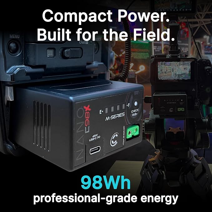 Core SWX NANO-C98X BPA-Style Battery – 98Wh Lithium-Ion Battery with USB-C PD & P-Tap Outputs, LED Gauge – Flight-Safe Power for BPA-Compatible Cameras