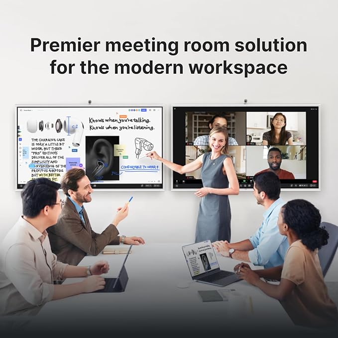 NearHub Board S Pro 86" 4K UHD Smart Board 16GB +128GB Windows 11 for Classrooms &Hybrid Work,Built-in 4K Camera+8 Mics+2 Speaker,Real-time Collaboration&Casting,Open App Ecosystem(Board+Wall Mount)