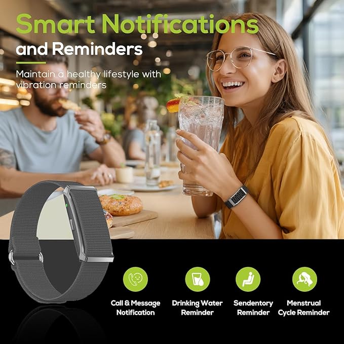 Activity & Fitness Trackers,All-Day Automatic Continuous Monitoring of Health Data SpO2/ Heart Rate/Blood Pressure/Sleep Stress/IP68, Fitness Tracker for120 Sport Modes,Smart Bracelet Free App