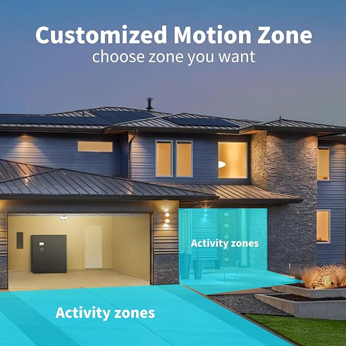WiFi Security Camera Wireless Outdoor 2 Packs,360° PTZ Solar Camera Outdoor Wireless for Home Security,Work with Alexa,AI Motion Detection,PIR Siren,Cloud & SD Card Storage, 2-Way Audio