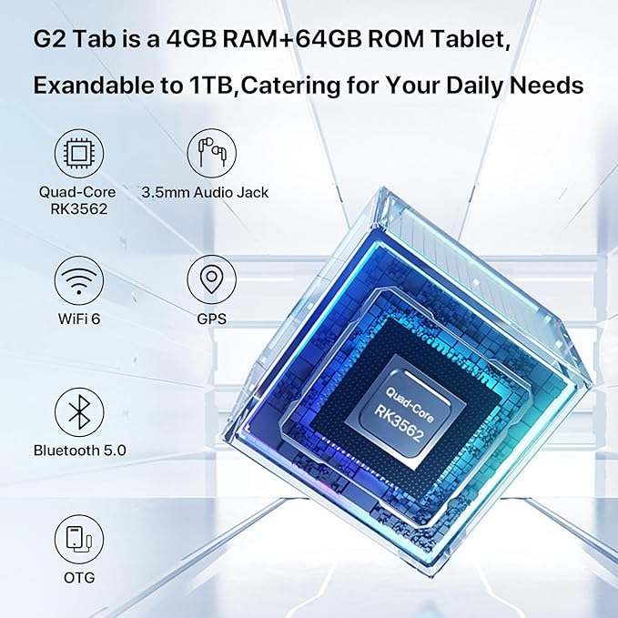 UMIDIGI Android 13 Tablets 2023, G2 Tab 8(4+4) GB+64GB up to 1TB, 10.1-inch Tablet 8MP+8MP Dual Camera, WiFi 6 Bluetooth 5.0 6000mAh Split Screen Android Tablet