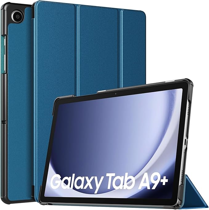 TiMOVO Case for Samsung Galaxy Tab A9+/A9 Plus 11 Inch 2023, Slim Lightweight Stand Hard Back Shell Protective Cover for Galaxy Tab A9+ Tablet SM-X210/X216/X218, Auto Wake/Sleep, Peacock Blue