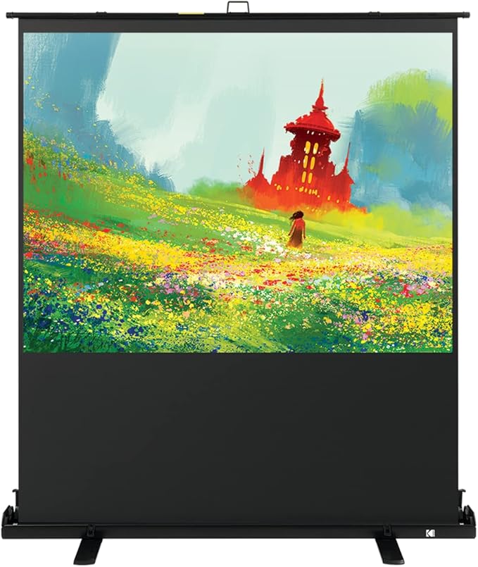 Kodak Portable Projector Screen | 60” Indoor & Outdoor 16:9 Video Projection Surface & Stand with Carry Handle | 1080p, 4K/8K UHD, 3D & HDR Ready | Fast Setup for Movies, Office Presentations & More