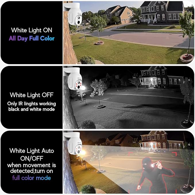 Movols 4MP Solar Security Camera Wireless PTZ Cameras Can Match with Movols 4K NVR Surveillance System.Color Night Vision, Motion Alert, Two-Way Audio,IP66 Home Surveillance.