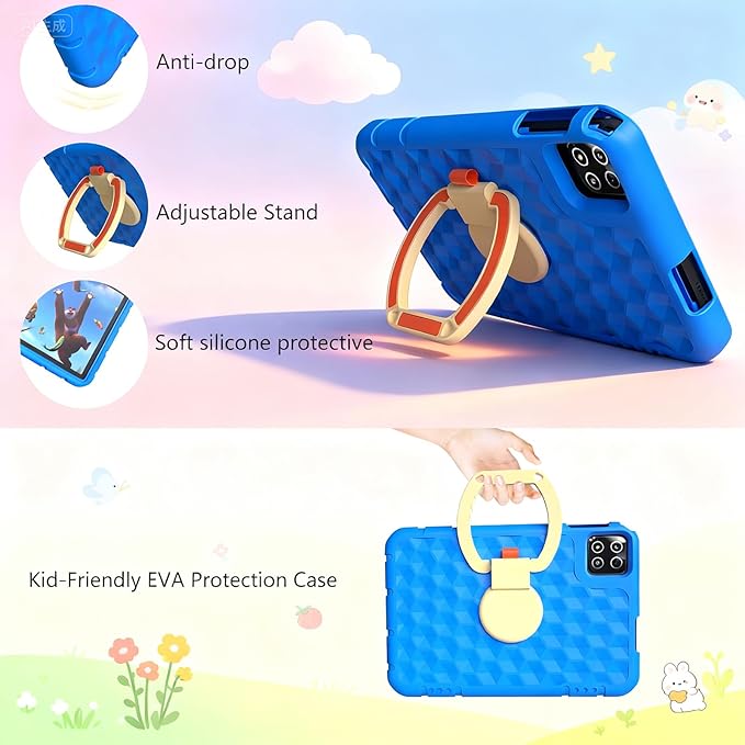 Kids Tablet, 10 inch Android 15 Tablet for Kids, 20GB RAM 128GB ROM Octa-Core 6000mAh Battery Childs Tablets with Shockproof Case, Bluetooth, WiFi, Parental Control, Dual Camera, GPS