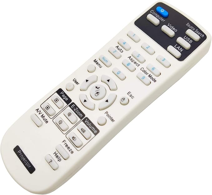 2177023 Projector Remote Control for Epson EB-2040, EB-2055, EB-2065, EB-2140W; PowerLite 975W/ 2040/2055/ 2065/ 2140W/ 2155W/ 2165W/ 2245U/ 2250U/ 2255U/ 2265U/ Home Cinema 1450