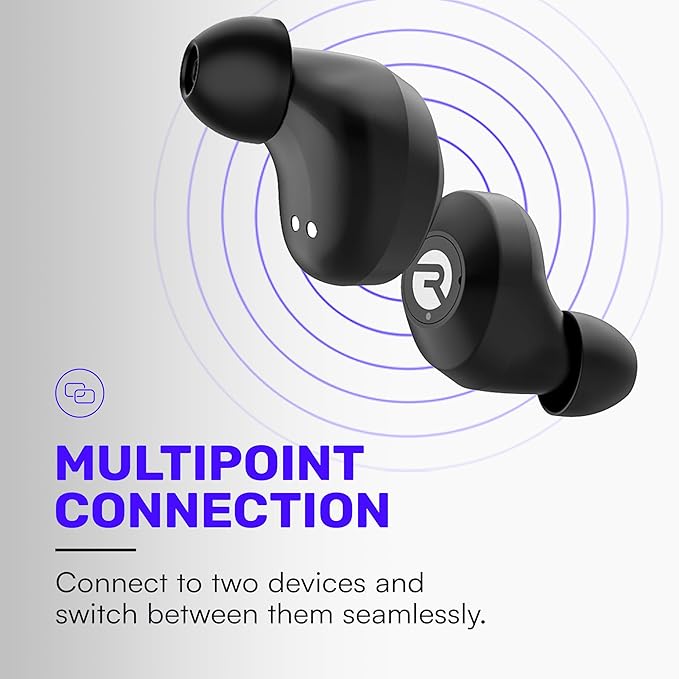 Raycon Everyday Earbuds Classic Bluetooth Wireless with Microphone - Stereo Sound, Active Noise Canceling, in-Ear Bluetooth Headset True Wireless Earbuds 32 Hours Playtime (Purple)