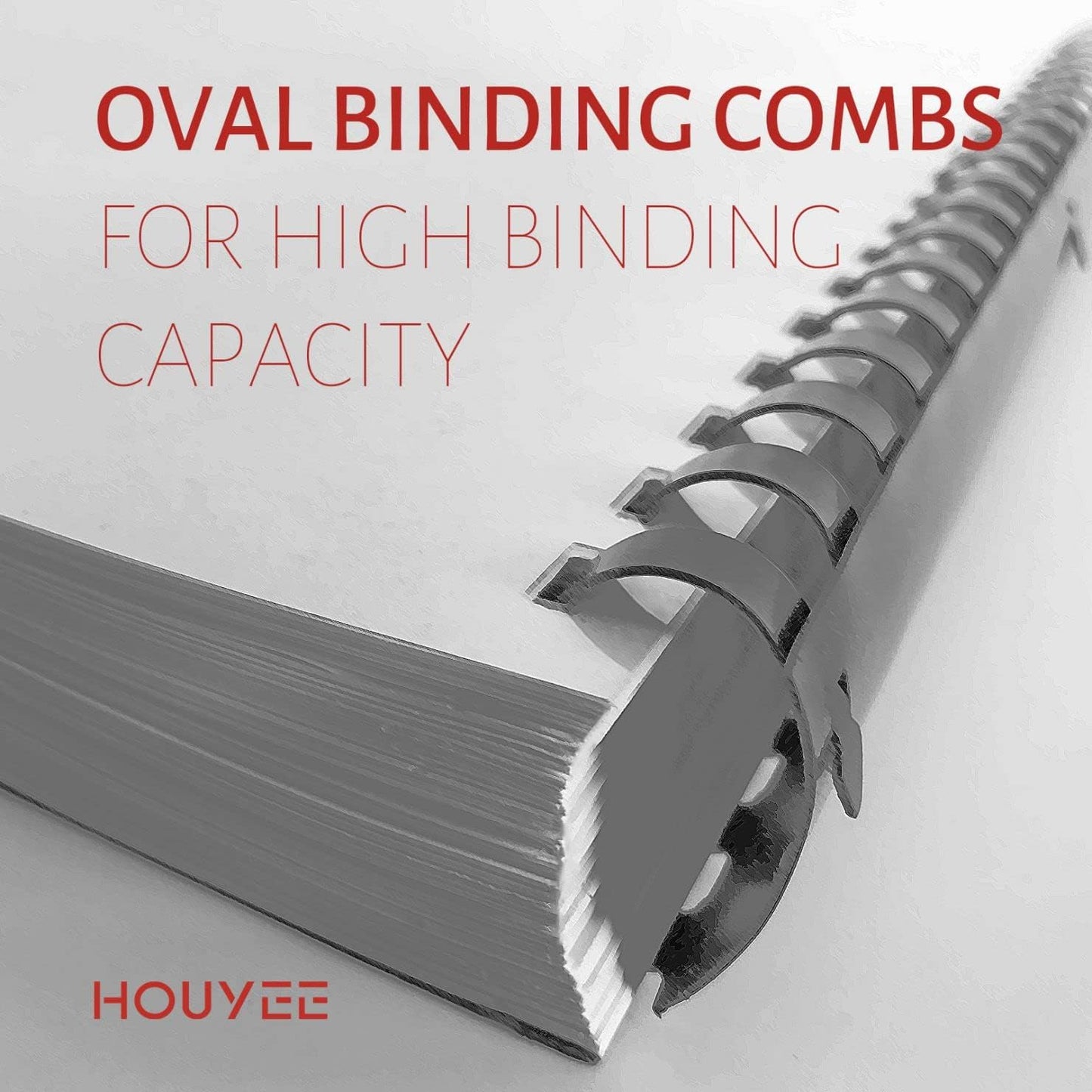 HOUYEE 40 Pack Multi-Size Ring Binding Combs: 5/8 Inch, 1 Inch, 1-1/2 Inch, Letter Size Black Plastic Spines