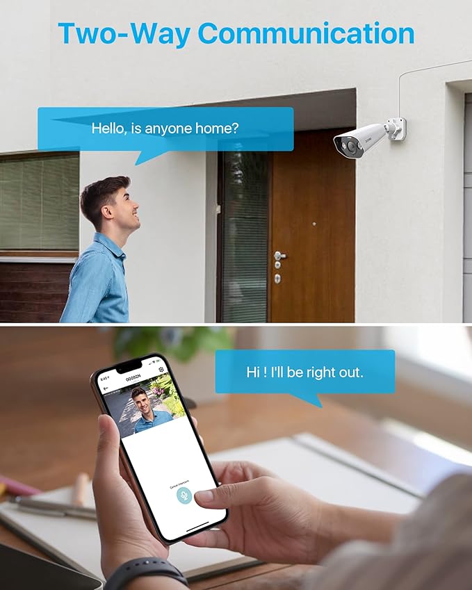 ZOSI 16CH 4K PoE Security Camera System with 2 Way Audio,H.265+ 8MP 16CH NVR with 4TB HDD for 24/7 Recording,8X 5MP PoE IP Cameras Indoor Outdoor with Person Vehicle Detection,Color Night Vision