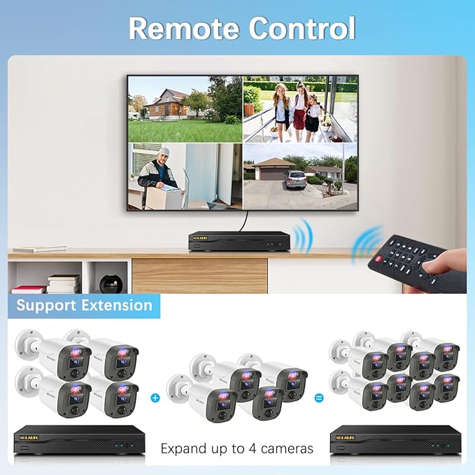【90-Day Storage】 Outdoor Wired Security Camera System, Home Video Surveillance Systems, CCTV Cameras for Home, DVR Camera System