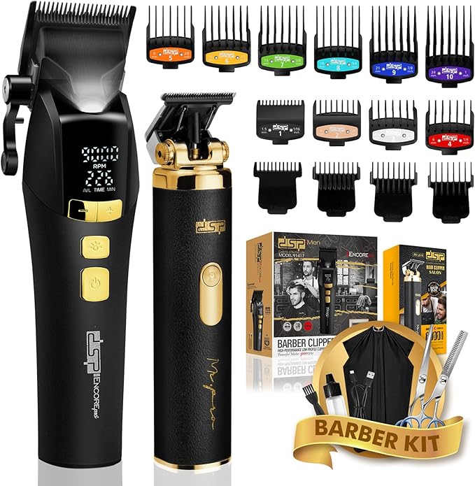 DSP Professional Hair Clippers for Men, Barber Clippers Set, Cordless Ceramic Blade, Machines for Cutting Hair, Gifts for Men