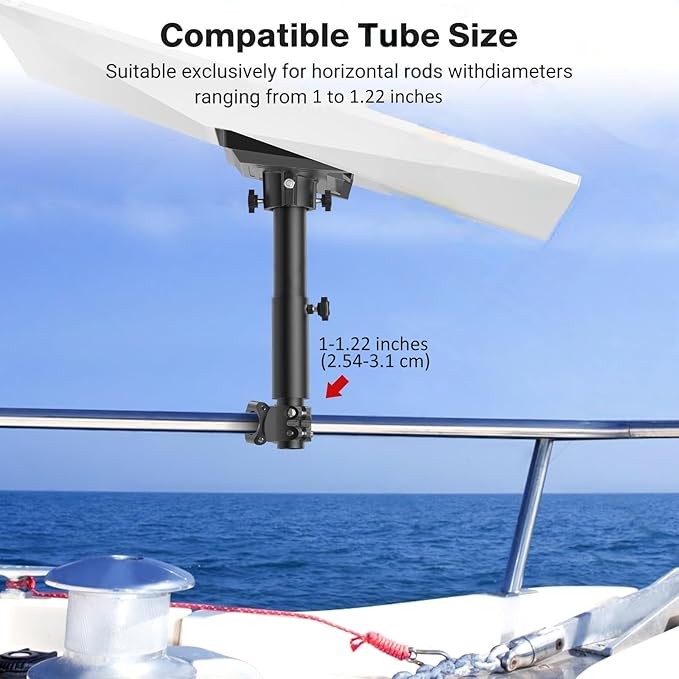 Starlink Gen 3 Universal Mount - RV, Camper, Yacht, Pole, Railing Clamp for Roof/Rack (1-1.22”Dia)