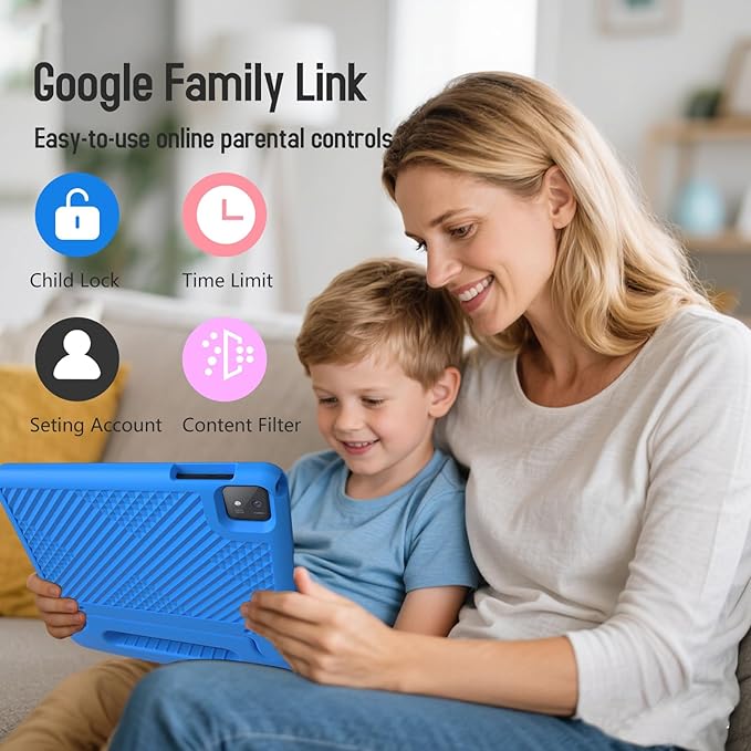 Kids Tablet, 11 inch Android 15 Tablet for Kids, 20GB RAM 128GB ROM Octa-Core 8000mAh Battery Childs Tablets with Shockproof Case, Bluetooth, WiFi, Parental Control, Dual Camera, GPS