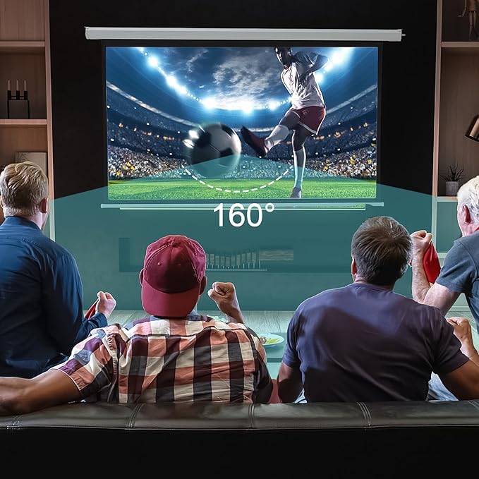 YODOLLA 110" Projector Screen Motorized 16:9, 4K HD Pull Down Retractable Projection Screens Electric Automatic Wall Ceiling Movie Screen for Office Classroom Indoor with Remotes