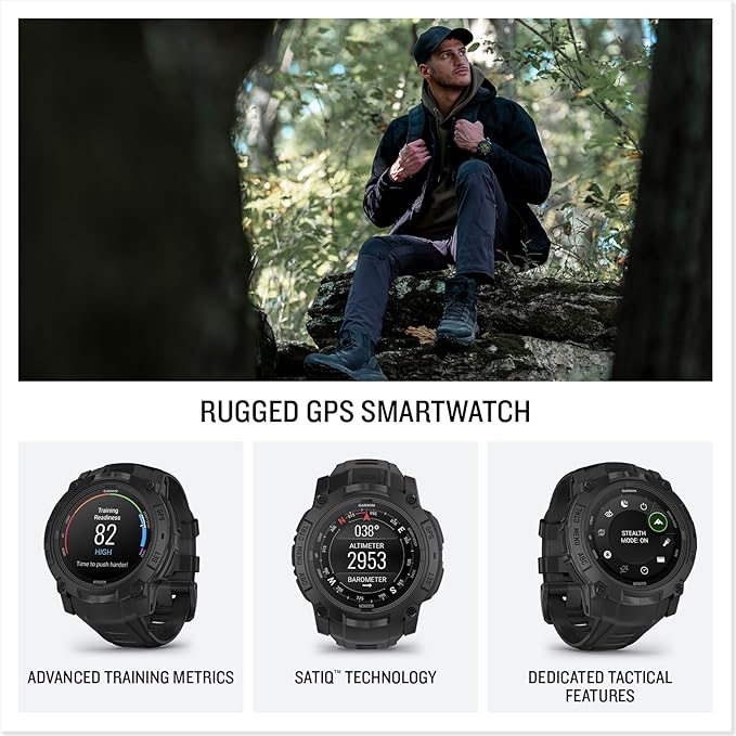 Garmin Instinct® 3 Tactical Edition, 50mm, AMOLED Display, Rugged Outdoor GPS Smartwatch