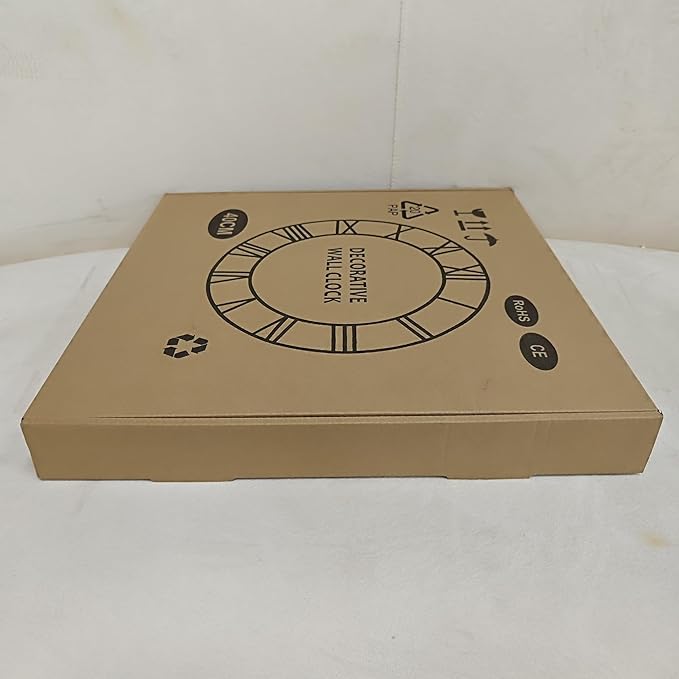 Large Wall Clock - 40cm/ 16 Inches Silent Non-Ticking Metal Wall Clock, Black, Vintage Modern Style, Battery Operated, Ideal for Living Room, Bedroom, Office, Farmhouse Decor