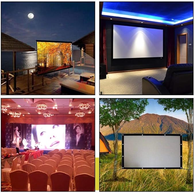 300 Inch Projector Screen Portable Outdoor Movie Screen, YF2009SZ Big Size Folding HD Projection Screen 16:9 for Home Theater/Office/Camping/Party
