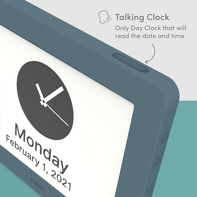Robin Clock 2024 with Day and Date for Elderly, Clocks for Seniors, Dementia Clock, Digital Calendar Clock Elderly, Bedside Clocks Seniors, Alzheimers Products, Dementia Clocks Extra Large, Winter Day