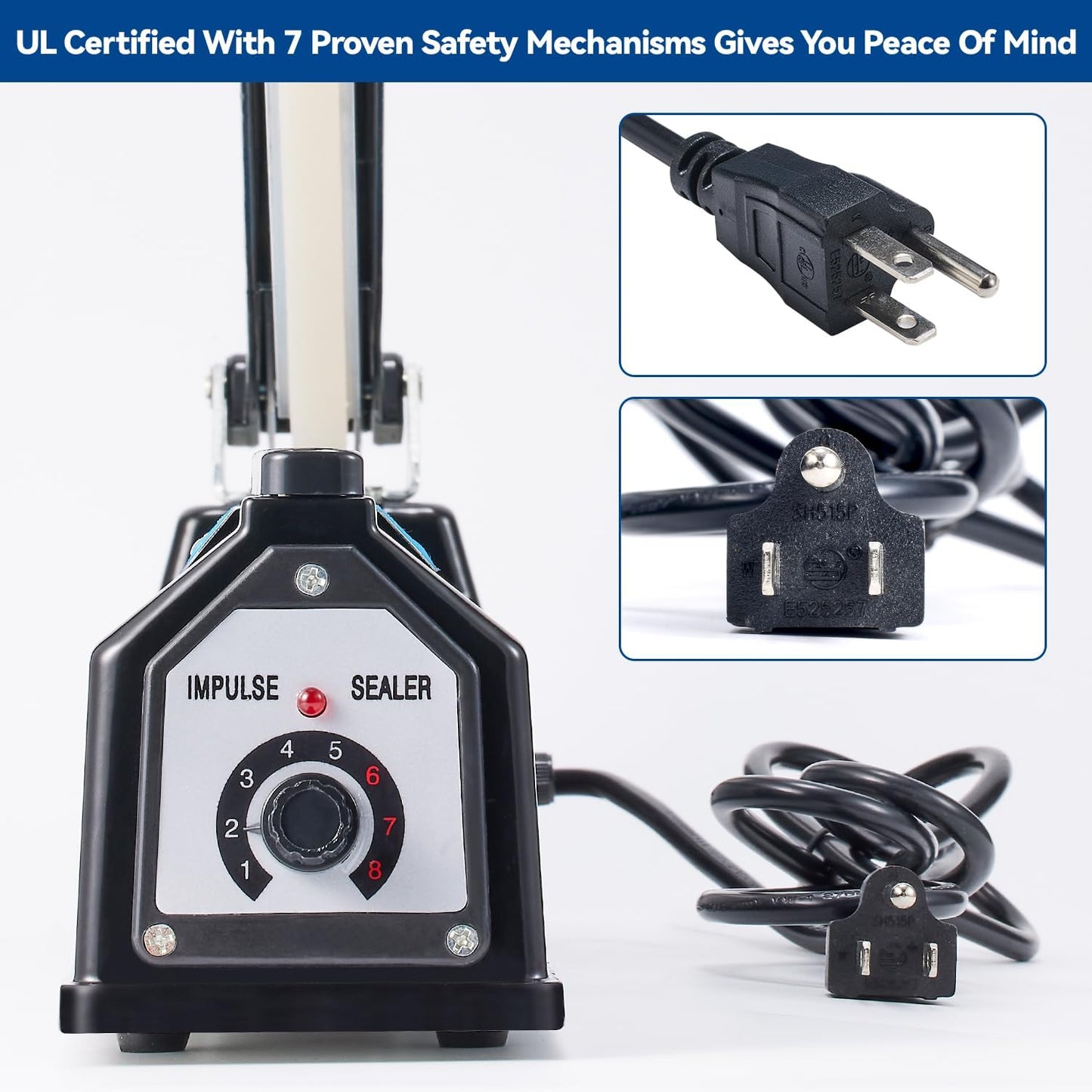 Sealer Pro - 20 inch - 5mm Sealing Width - Impulse Heat Sealer Most Heavy Duty for Strong, Secure Sealing for Long Term Food Storage, Black