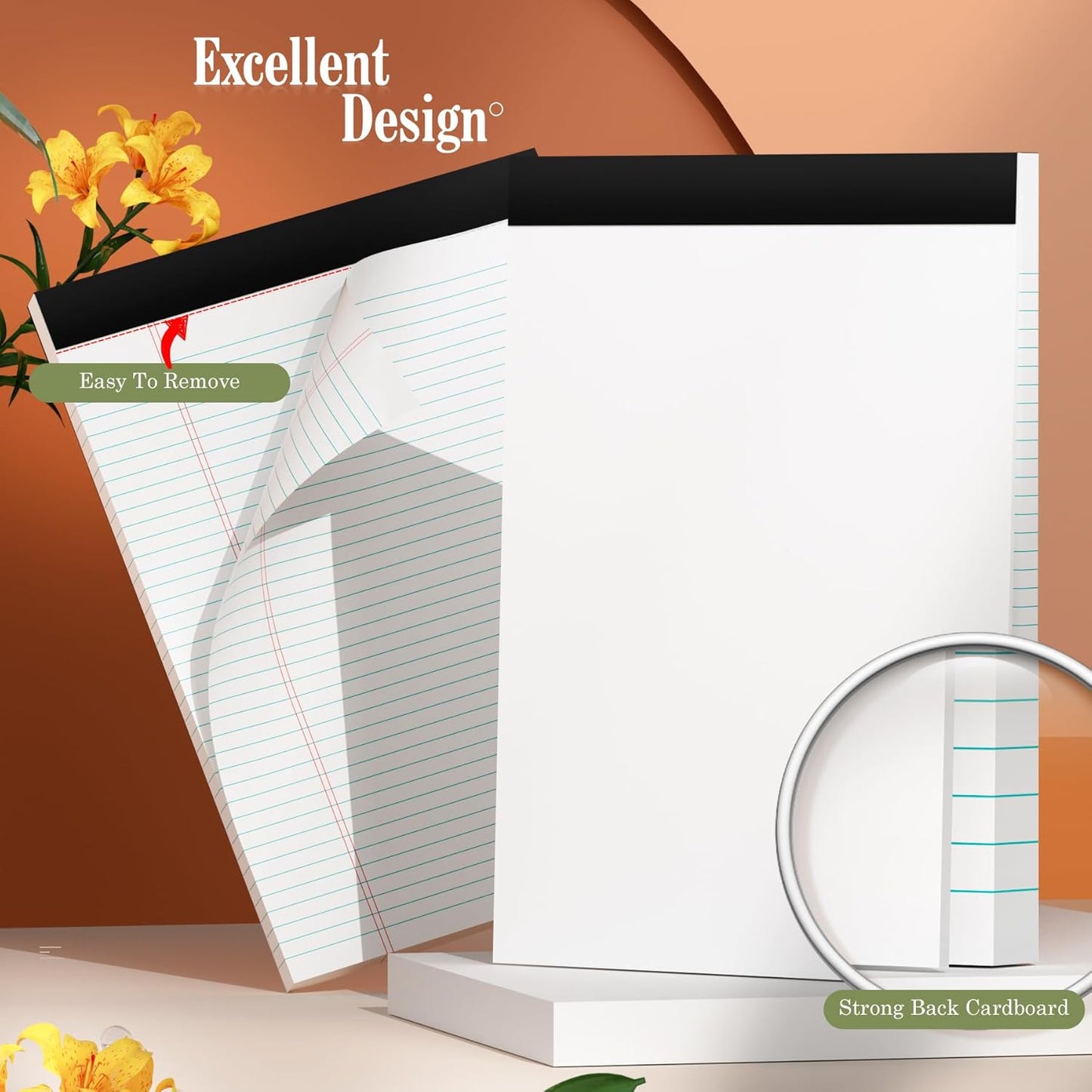 Note Pads 8.5 x 11 Legal Pads 8 Pack Writing Pads Notepads Narrow Ruled Pads of Paper 30 Sheets per Notepad 8.5 x 11'' Legal Note Pad College Ruled Legal Pad Lined Paper for Office Home School