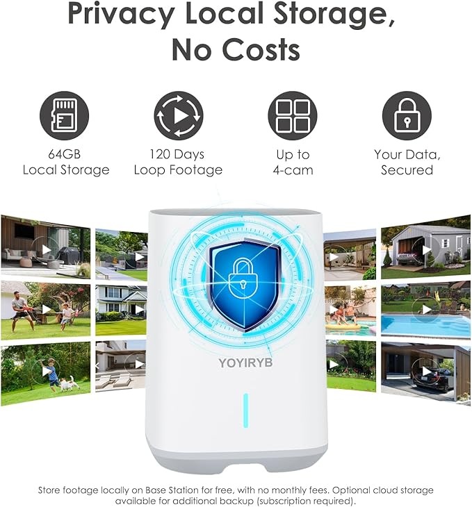 4K Security Cameras Wireless Outdoor, No Subscription, Works in -14°F Cold [2026 New] Solar-Powered Home Security Camera System with 360° Auto Tracking, Color Night Vision, 5G & 2.4G WiFi, Easy Setup