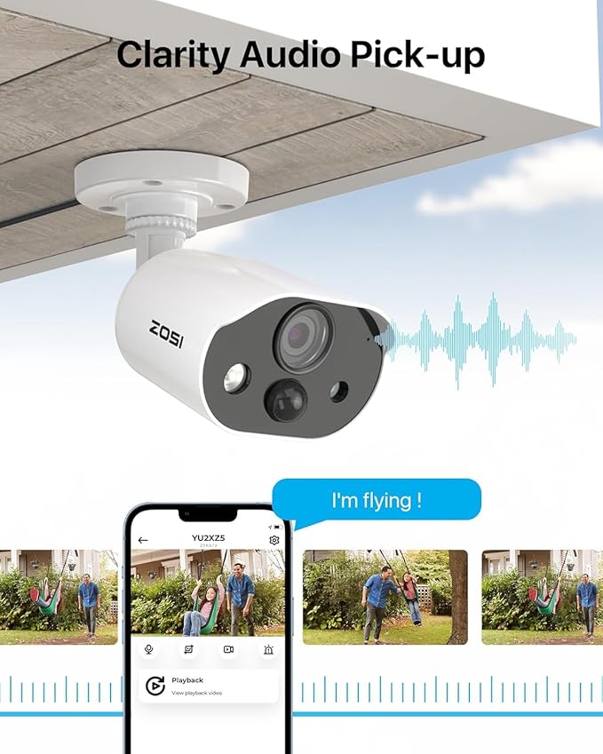 ZOSI 3K Lite Security Camera System with AI Human Vehicle Detection, 8Pcs 1920TVL 2MP Home CCTV Cameras Indoor Outdoor, Night Vision, One-Way Audio, H.265+ 8CH DVR with 1TB HDD for 24/7 Recording