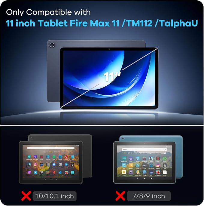 AACL 2-Pack Tempered Glass for All-New Fire Max 11/TM112/ TalphaU Screen Protector 11 Inch (2023, 13th Gen) [Easy Installation][Anti-Scratch]
